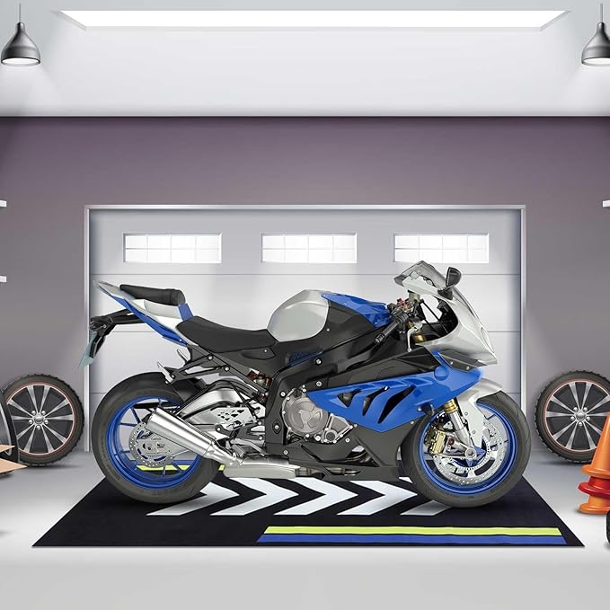 Motorcycle Mat 78 x 31 Inch Garage Floor Rug Washable Parking Mats