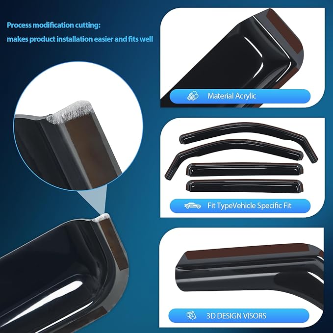 Nilight Window Rain Guards for Ford Maverick 2022 2023 2024 XL XLT Lariat (4PCS)