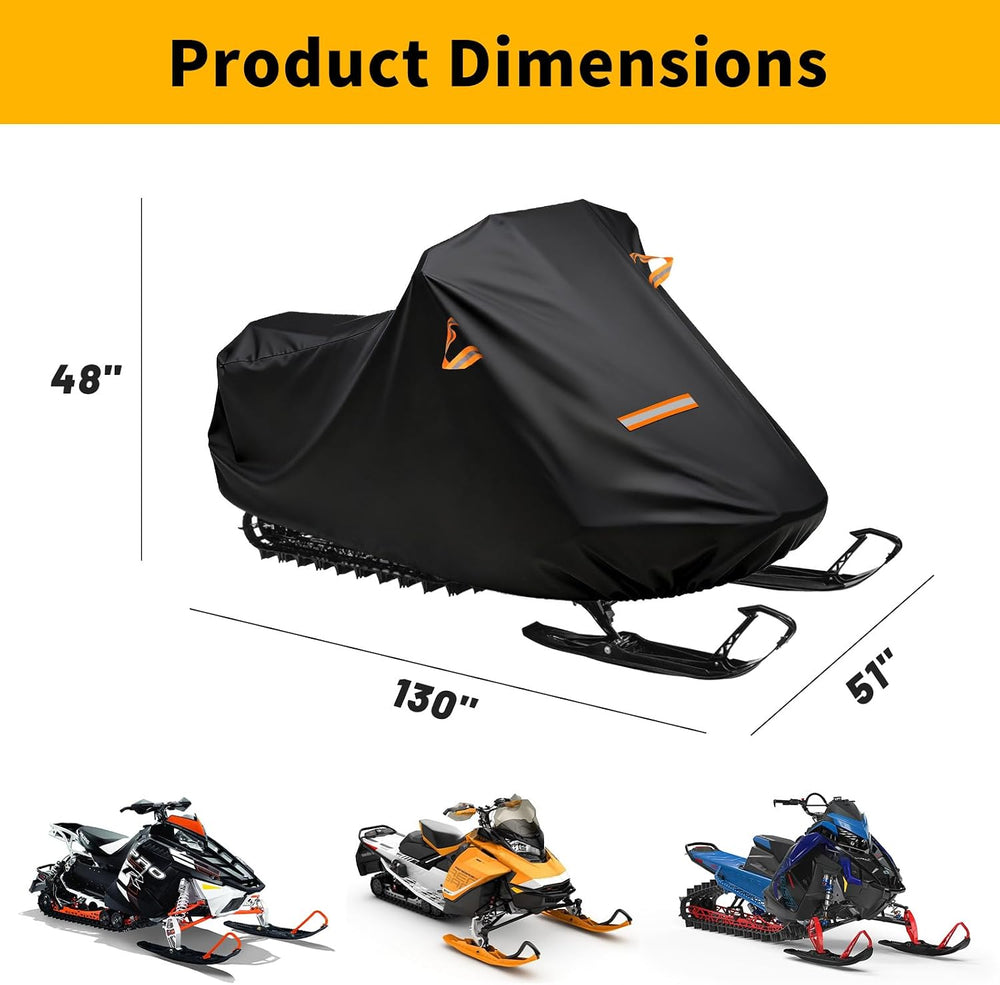 Snowmobile Cover, 420D Durable Oxford Fabric Waterproof sled ski Cover with R...
