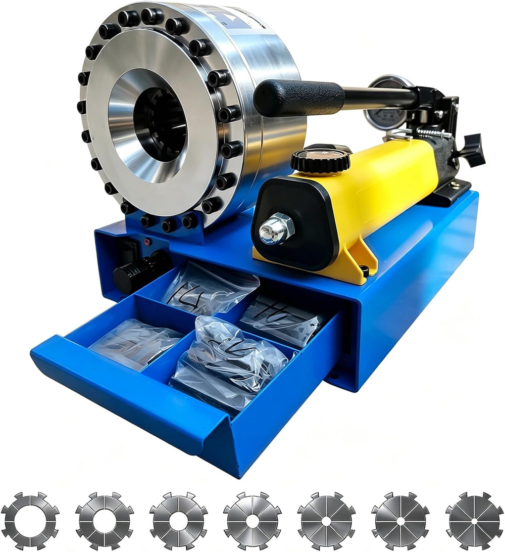 Hydraulic Hose Crimper with 8 Sets of Dies, High Pressure Hydraulic Hose Crim...