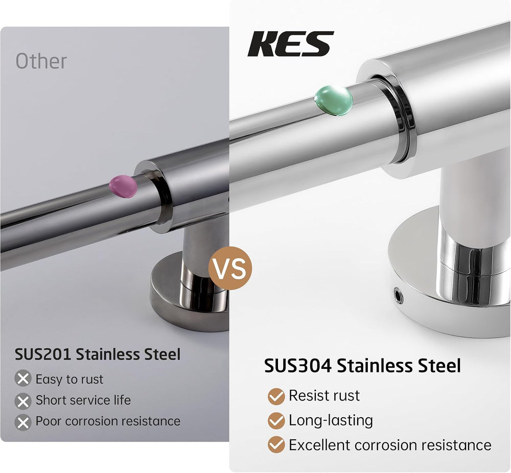 KES No Drill 30-Inch Shower Slide Bar with Adjustable Handheld Shower Head Ho...