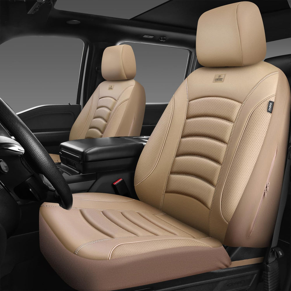 CAR PASS 3D Foam PU Leather Car Seat Covers, Universal Seat Covers Front 2 fo...