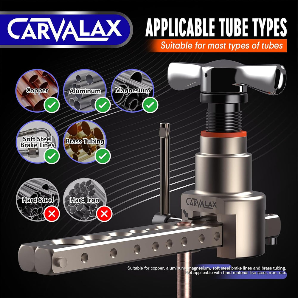 CARVALAX Flaring Tool Kit, Single Metric/Imperial Clamp, 6-19mm & 1/4&quo...