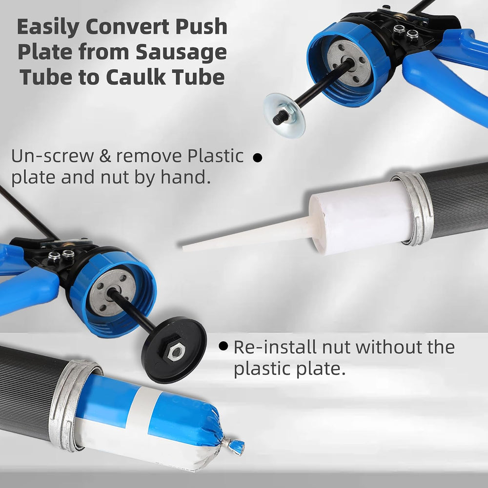PRO Sausage Caulk Gun Kit Heavy Duty Silicone Sausage Gun Thrust Ratio 25:1 N...