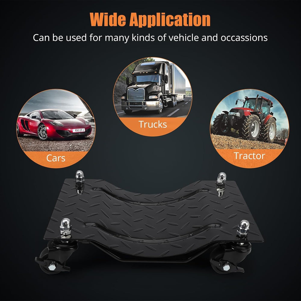 Car Dolly Set of 4, 6000 lbs Moving Tire Stake with Swivel Nylon Casters | 36...