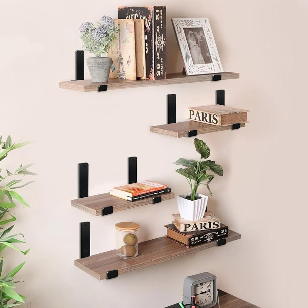 12 Pack - 11.25" L x 6" H x 1.5" W J Lip Shelf Brackets Rustic...