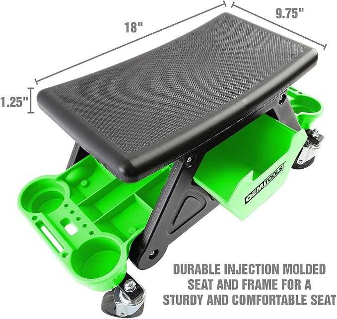 OEMTOOLS 24986 Heavy-Duty Rolling Workbench and Creeper Seat, Mechanics Stool