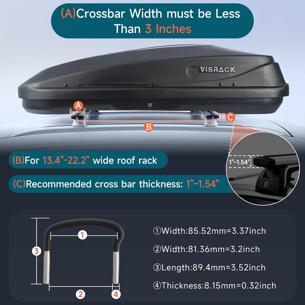 Rooftop Cargo Box, 13 Cubic Ft, for Family Travel and Road Trips, Black | 3D ...