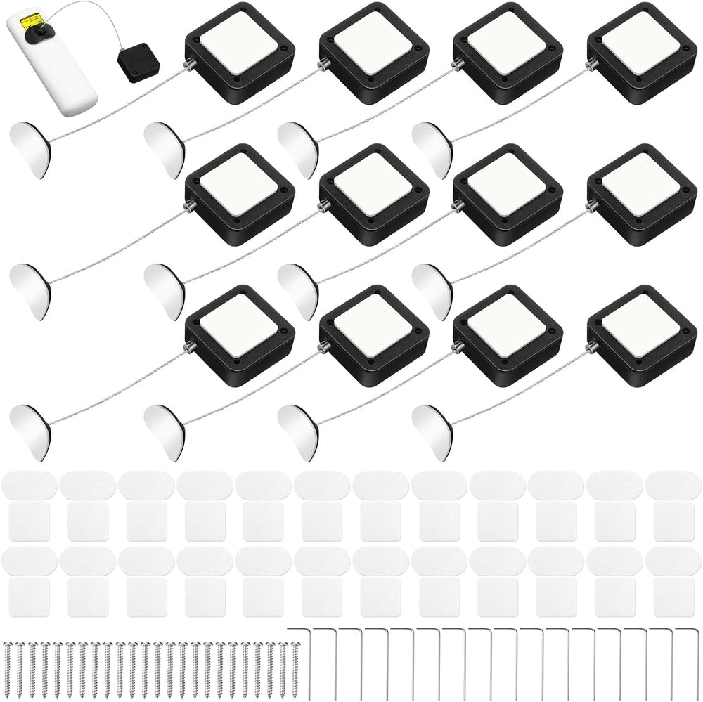 12 Pcs 6.5 ft Retractable Remote Leash, Cable Lock for Television