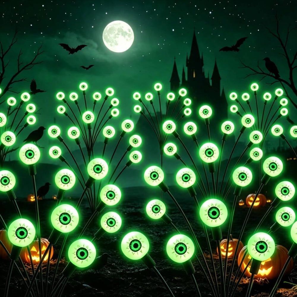 KBG Halloween Decorations Outdoor Solar Scary-Eyeball Lights, 6Pack 48LEDs Gr...