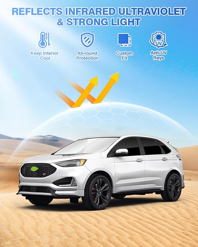 Sunshades for Ford Edge 2015-2024 Accessories Windshield Sun Shade Side Rear ...