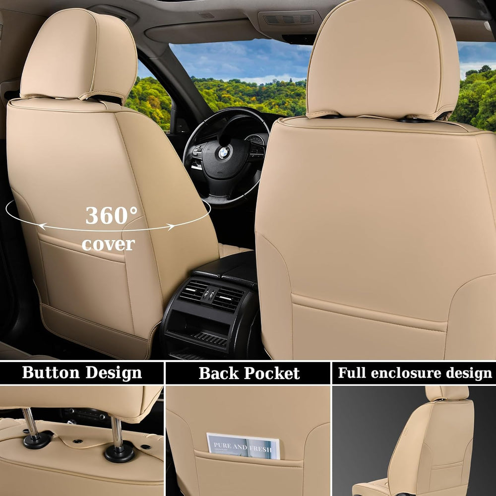 Coverado Car Seat Covers Front Seats, Luxury Leather Seat Covers for Cars, Au...