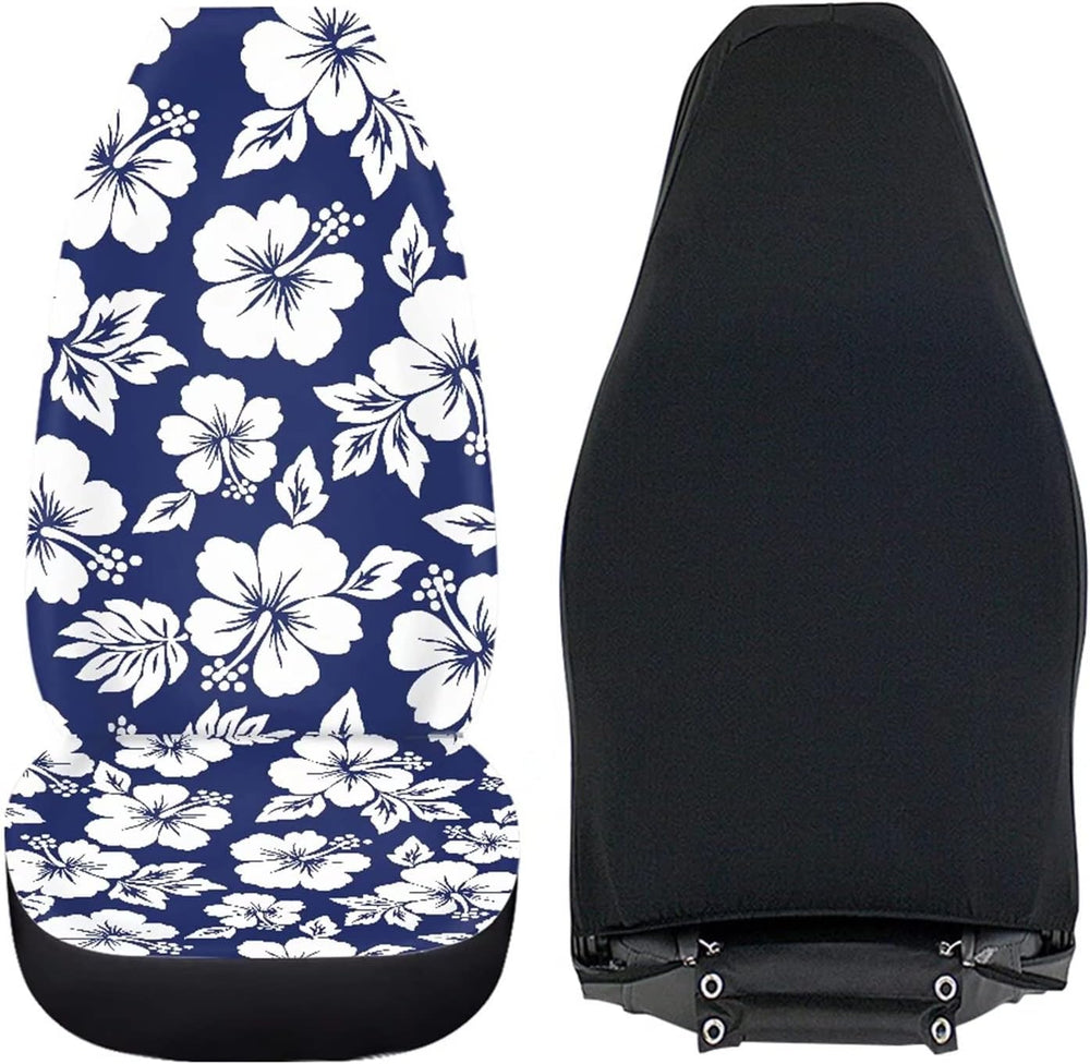 Dreaweet Hawaiian Seat Covers for Cars Blue Hibiscus Flower Print Car Seat Co...