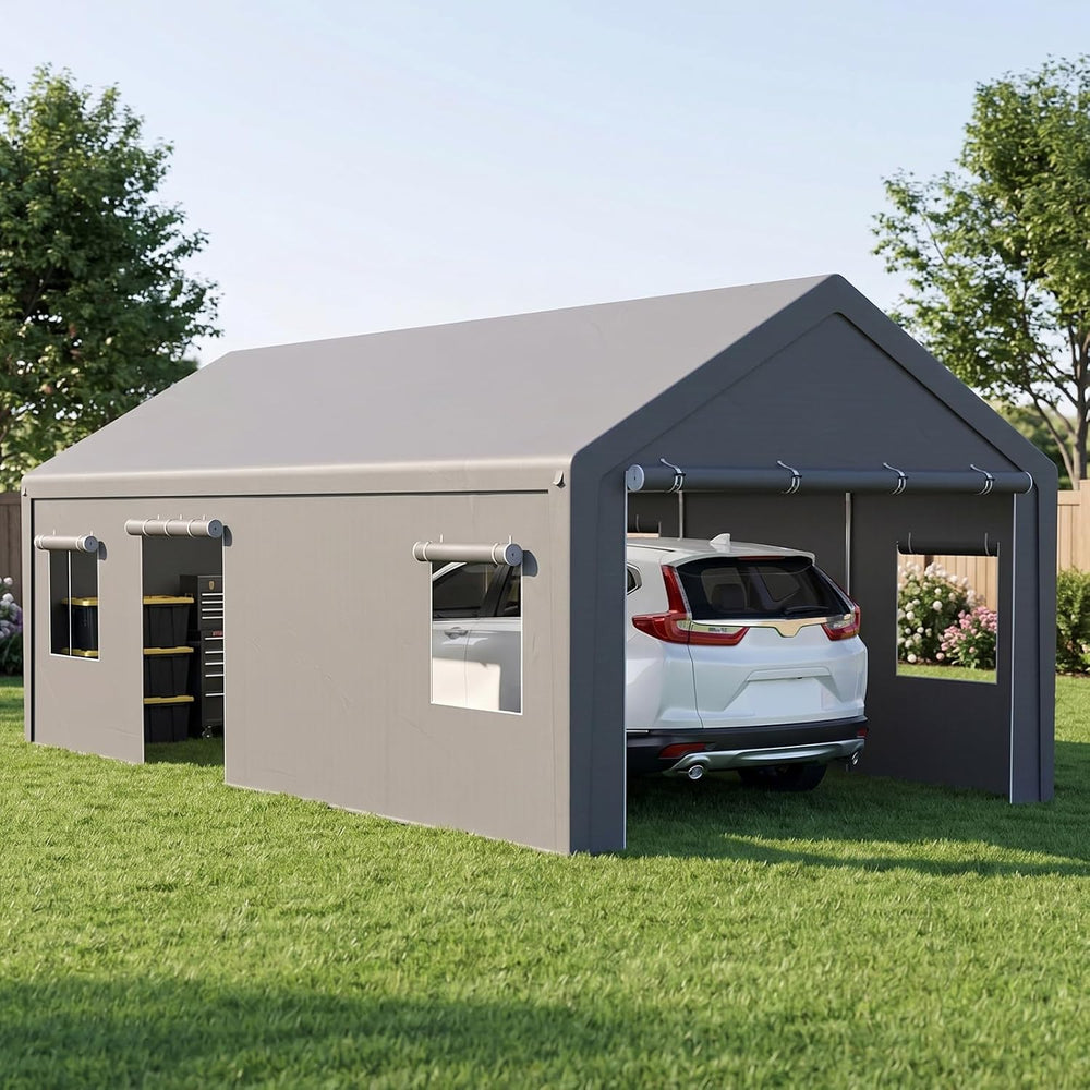 13x25 FT Heavy Duty Carport, Portable Garage Car Ports