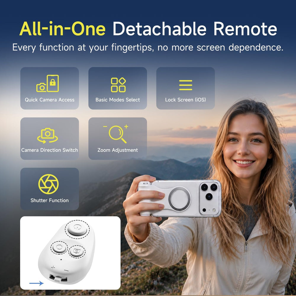 Magnetic Camera Grip & Selfie Light Kit with Wireless Shutter