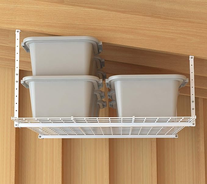 Overhead adjustable Garage Storage Rack, Heavy Duty Steel Garage Storage System