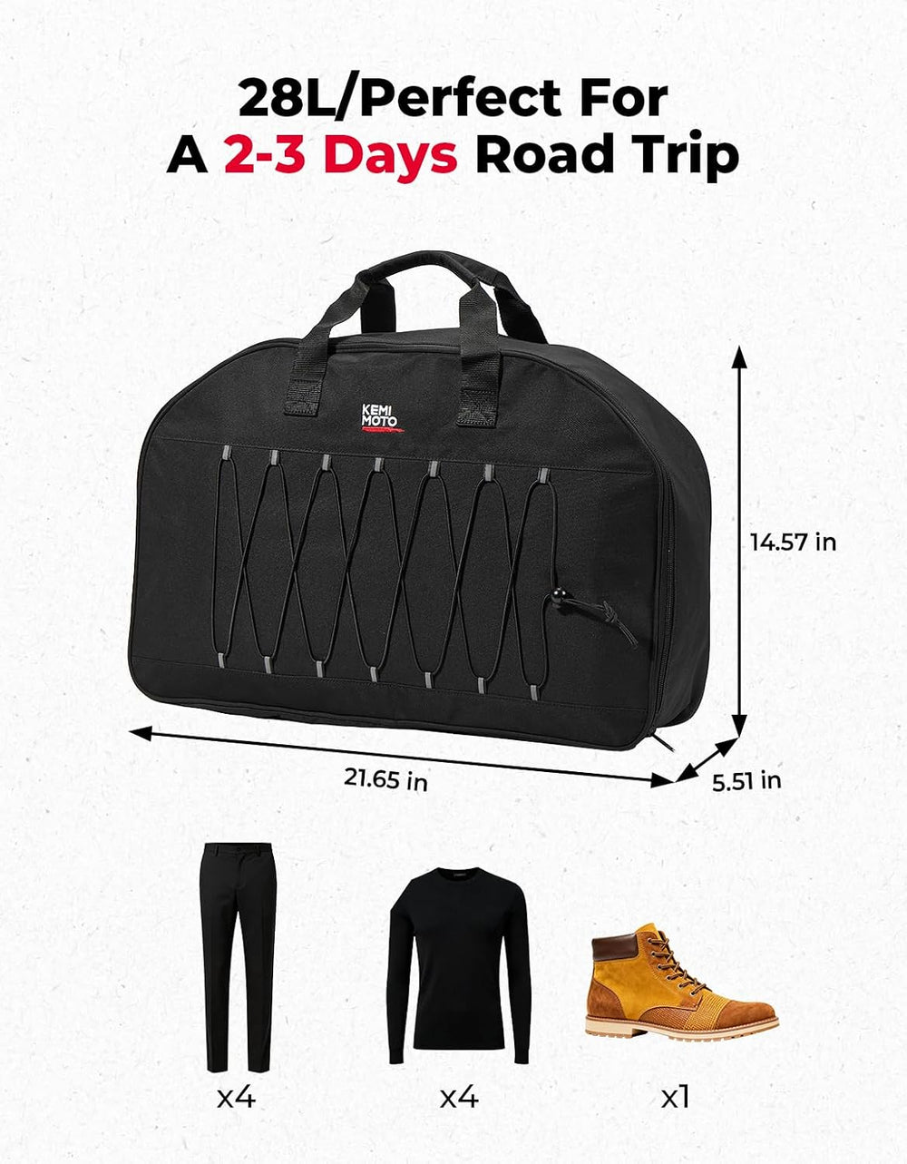 KEMIMOTO Rear Trunk Organizer Travel Soft Liner Luggage Bag 28L Compatible wi...