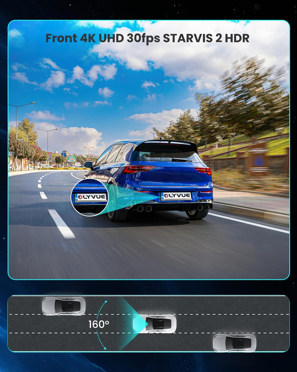 V66 4K Dash Cam Front with STARVIS 2 Sensor, Small Car Camera Super Night Vis...