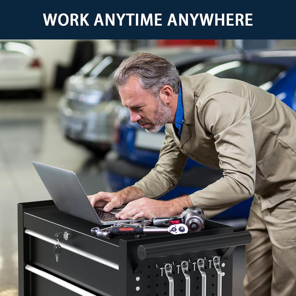 5-Drawer Metal Rolling Tool Chest with Wheels,Tool Storage Cabinet with Locki...