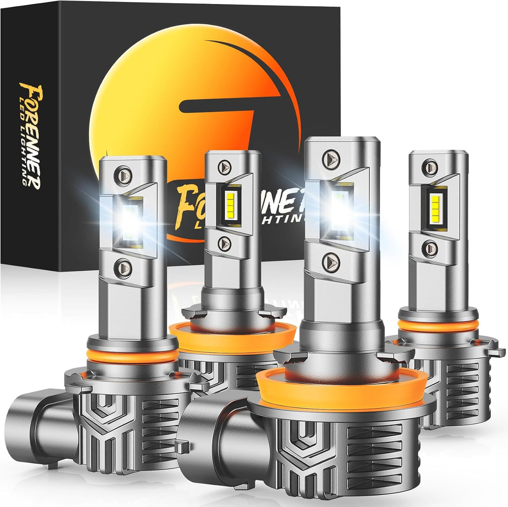 FORENNER H11 9005 Light Bulbs Combo, 1000% Super Brightness, 1:1 Size Easy In...