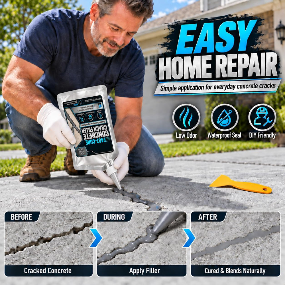 Concrete Crack Filler 2 Pack,Self-Leveling High Elasticity Cement Sealant, Qu...