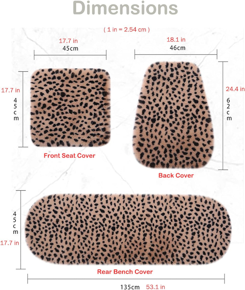 Fluffy Leopard Seat Covers for Cars Front Seat Covers Bench Seat Covers Back ...