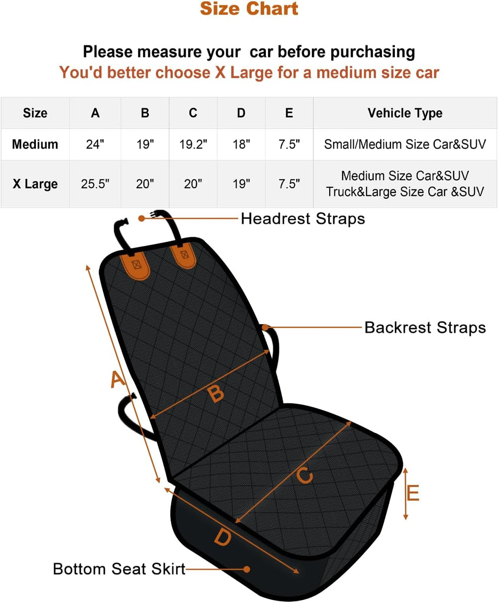 2PCS Dog Car Front Seat Covers Scratch-Proof Pet Car Seat Cover Non-Slip Car ...