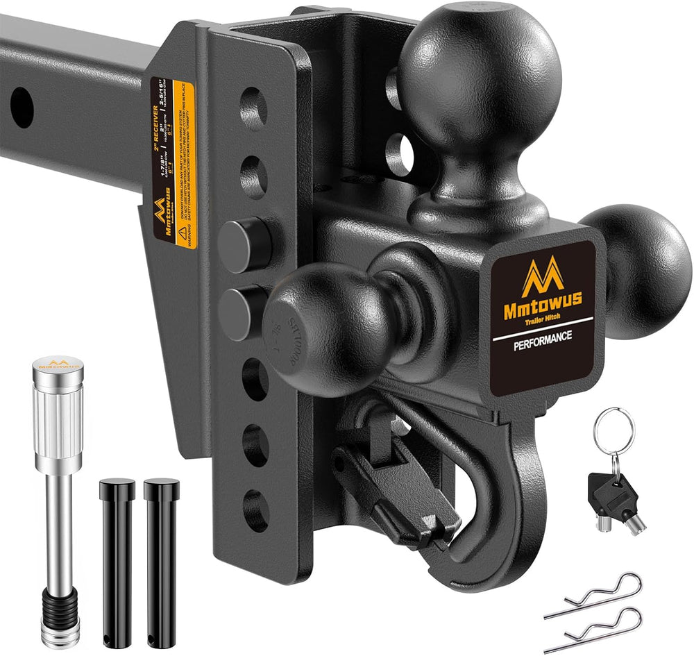 Adjustable Trailer Hitch - Drop Hitch Fit 2" Receiver -6" Drop/Rise