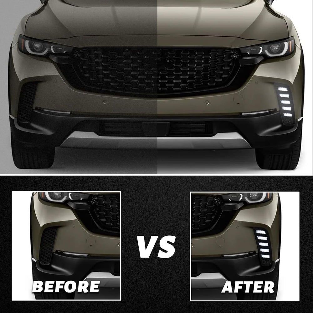 Switchback White/Amber LED Front Bumper Fog Light DRL Amber Sequential Turn S...