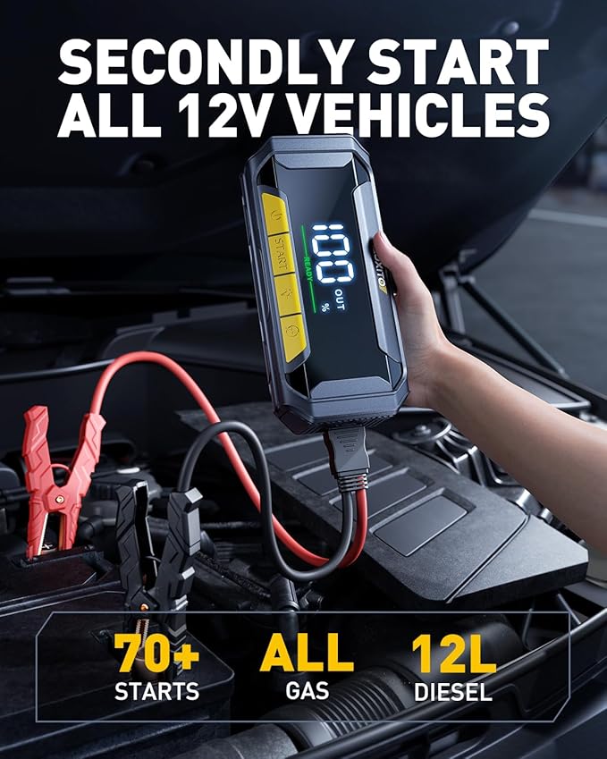 AUXITO 8000A Car Battery Jump Starter Boost Force Start Function Jump Box 60W