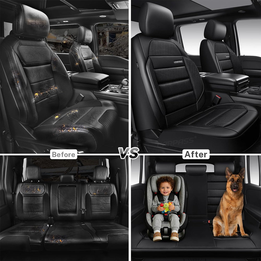 CAR PASS Memory Foam Seat Covers Full Sets, Airy Cool Mesh Thick Car Seat Cov...