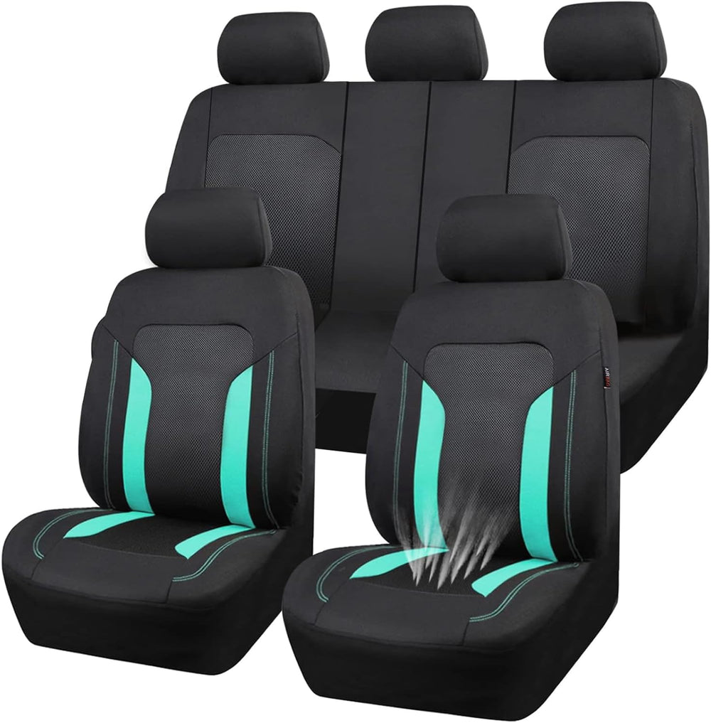 CAR PASS 3D Air Mesh Car Seat Covers Full Set, Breathable Sporty Rear Bench w...