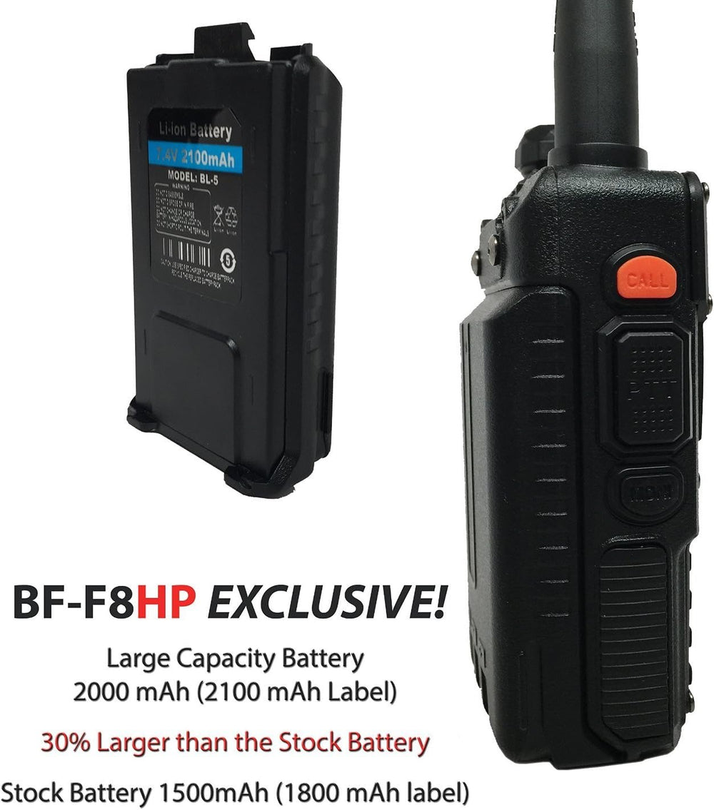 BAOFENG BF-F8HP (UV-5R 3rd Gen) 8-Watt Dual Band Two-Way Radio (136-174MHz VH...