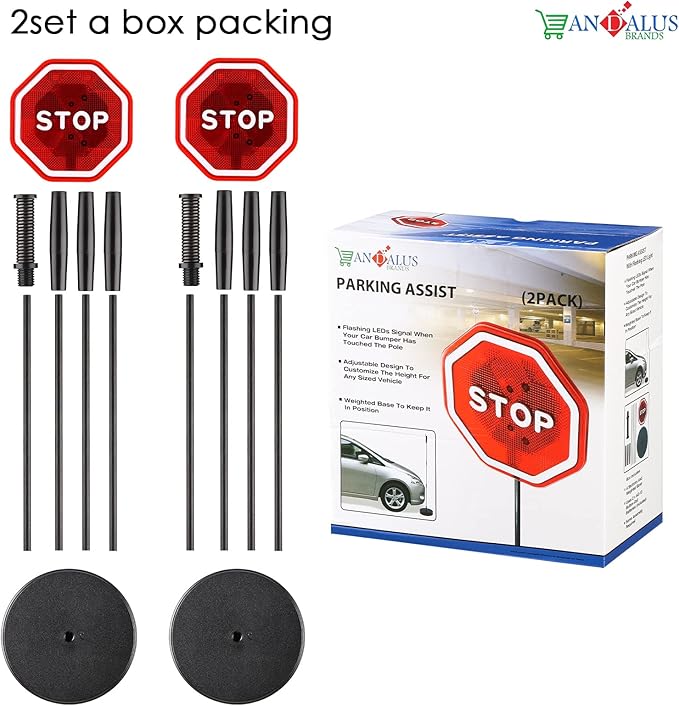 Andalus Brands Flashing LED Stop Sign Garage Parking Assistant System | Bumpe...