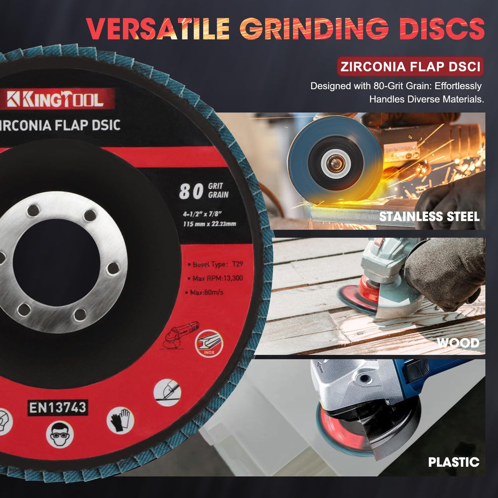 KingTool 31pcs Grinding & Cutting Wheels 4 1/2 inch Grinder Disc Set - 25...