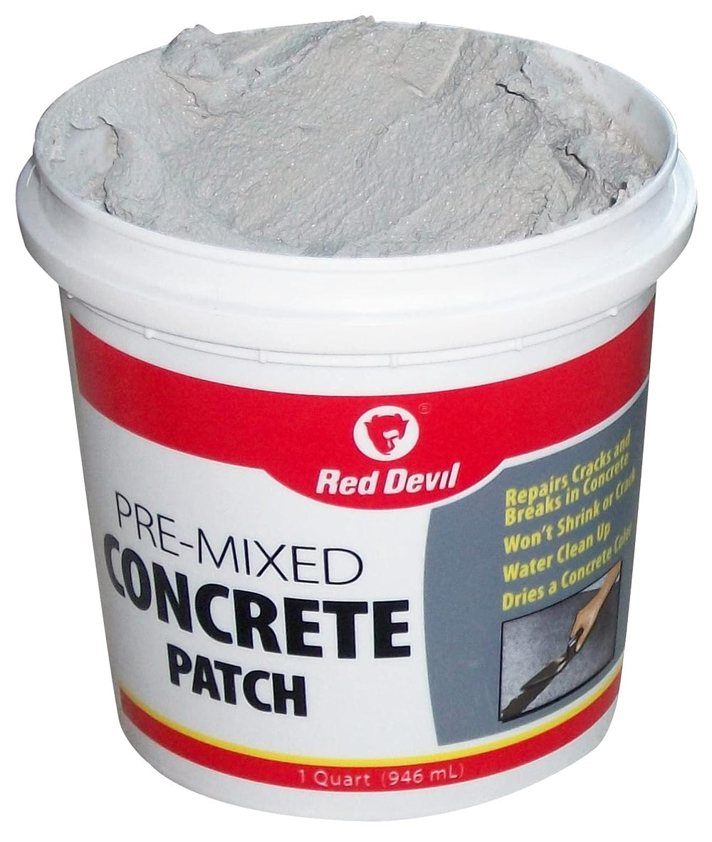 Red Devil 0641 Concrete Repair Patch, Cement Crack Filler, Pre-Mixed, 1 Gallo...