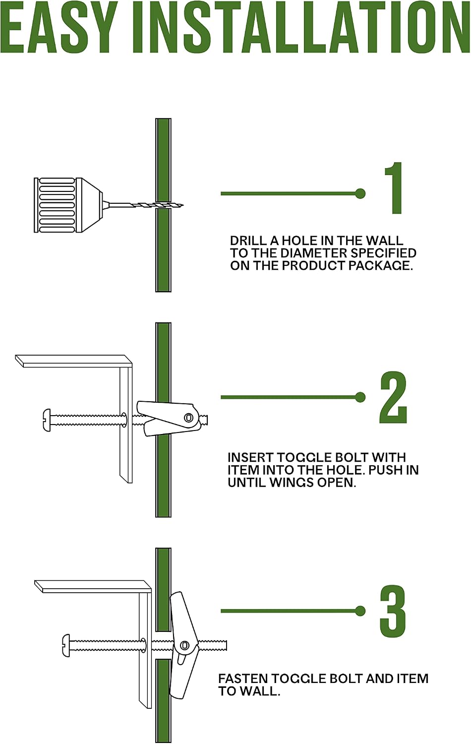 Hillman 25 Pcs Toggle Bolt (5/16" x 6") | Round Head Machine Screw ...