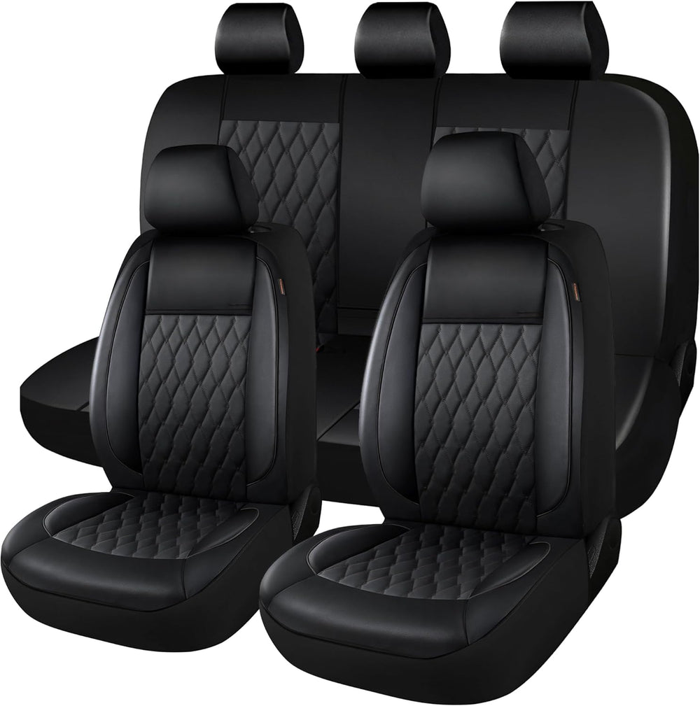 Faux Leather Car Seat Covers Full Set,Luxury and Comfortable Covers for Cars,...