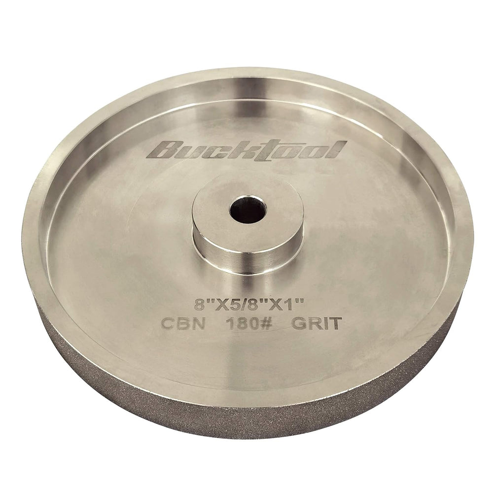 BUCKTOOL 180 Grit 8-Inch CBN Grinding Wheel, 1-Inch Wide, 5/8-Inch Arbor