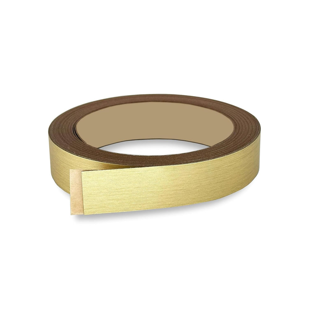 Brushed Gold PVC 3/4 inch x 25 ft Edge Banding Peel Stick Tape Adhesive Metal...