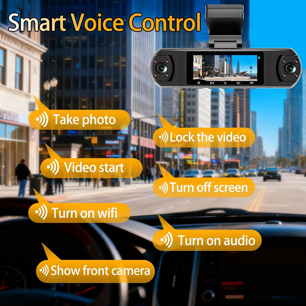 4 Channel Dash Cam, 360° View 3K Front +1080P x3 Left & Right, Dash Camer...