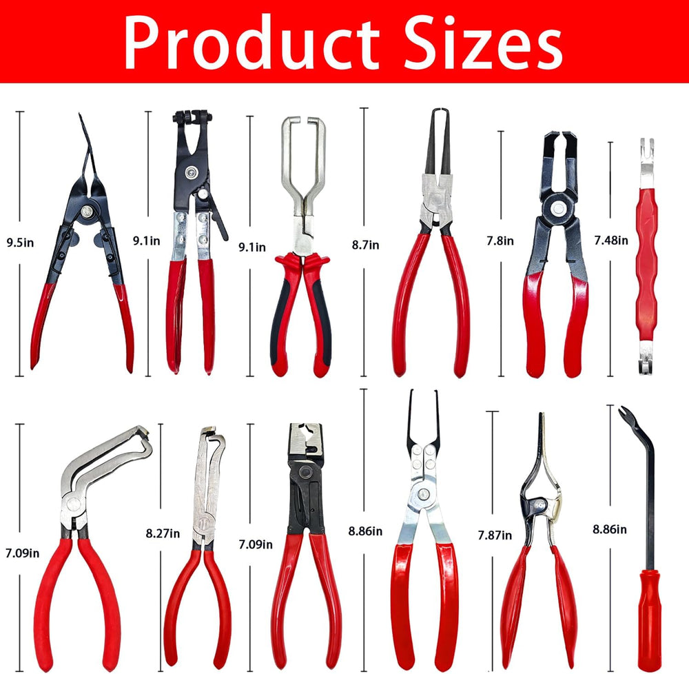 12PCS Auto Electrical Disconnect Pliers Set & Fuel Line Disconnect Tool Kit