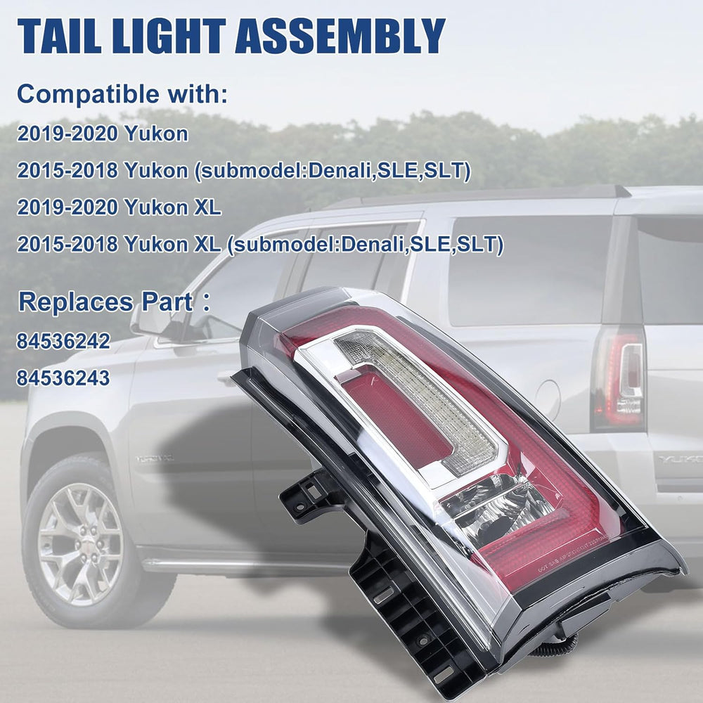 Tail Lights Assembly Compatible with GMC Yukon XL 2015 2016 2017 2018 2019 20...