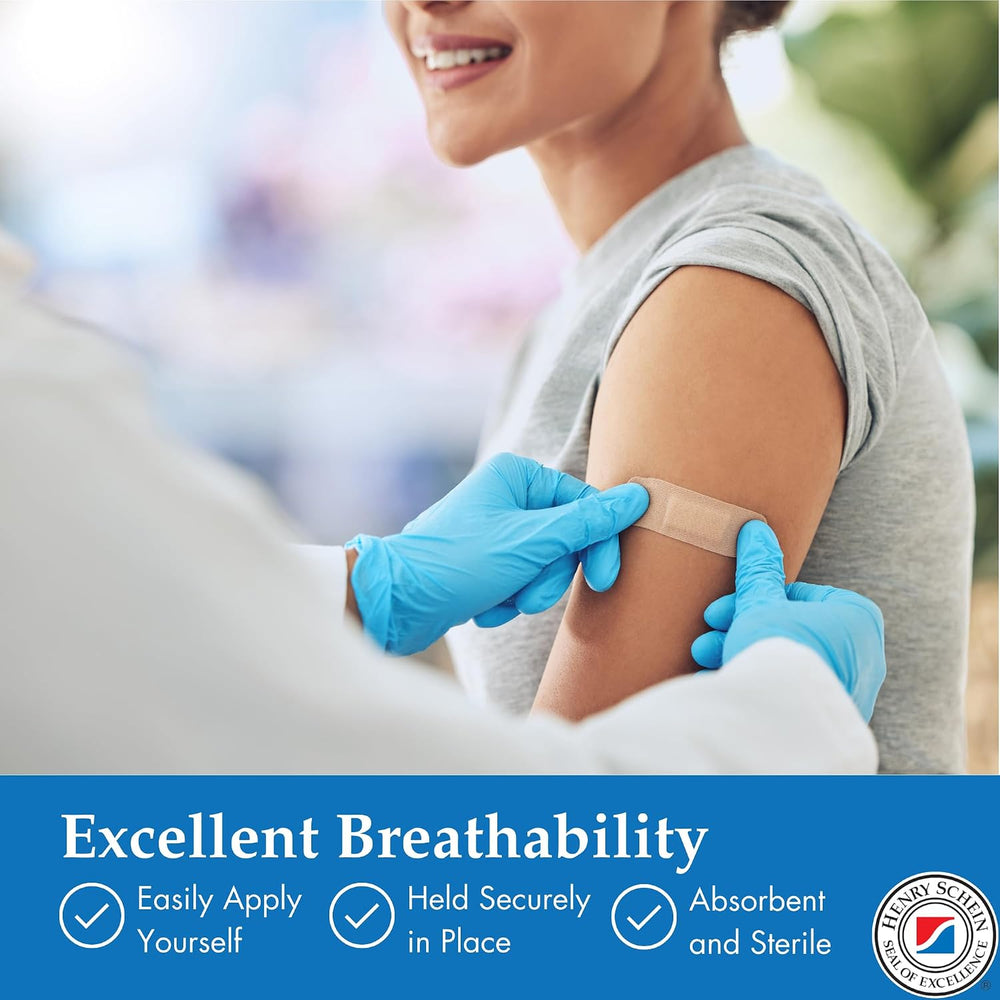 Henry Schein Sheer Strip Adhesive Bandages, 1" x 3", Sterile, 1500 Ct
