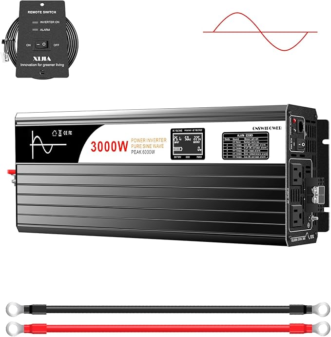 DC 12v AC 120V 60HZ Pure sine Wave 3000w Solar Power Inverter