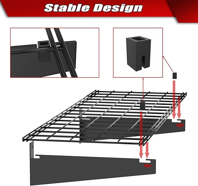 WALMANN 2 Pack Garage Wall Mount Shelves, 45x15 inch Wall Mounted Storage