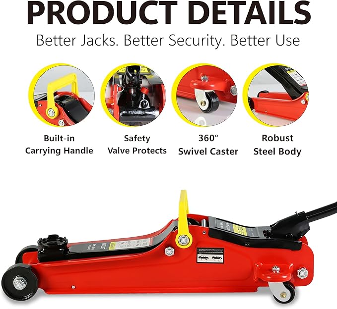 5 Piece Car Truck Floor Jack Service, Hydraulic Trolley Floor Jack & Jack