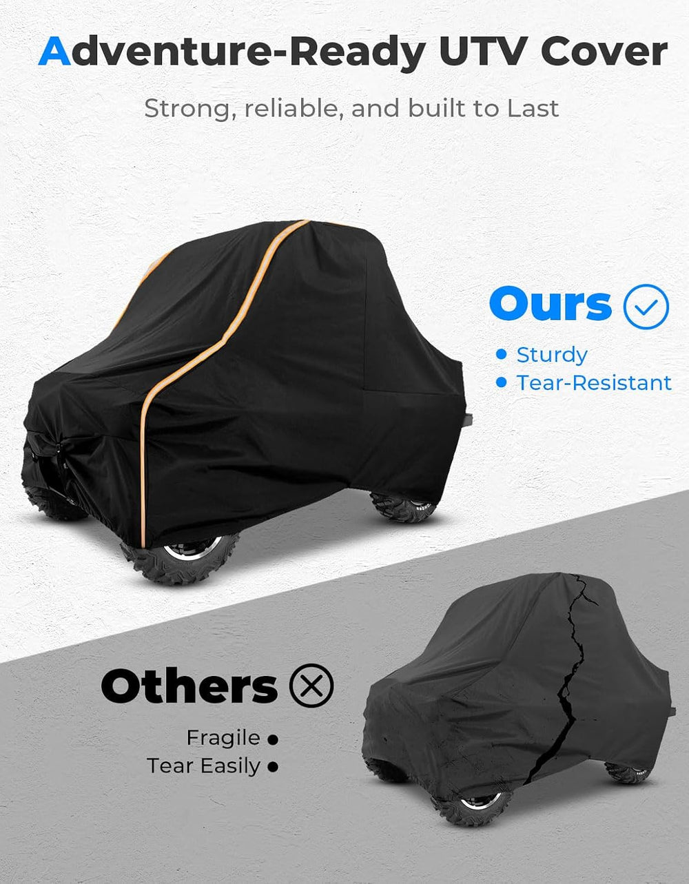 KEMIMOTO UTV Cover 2 Seater All-Weather Protection, Compatible with Polaris R...