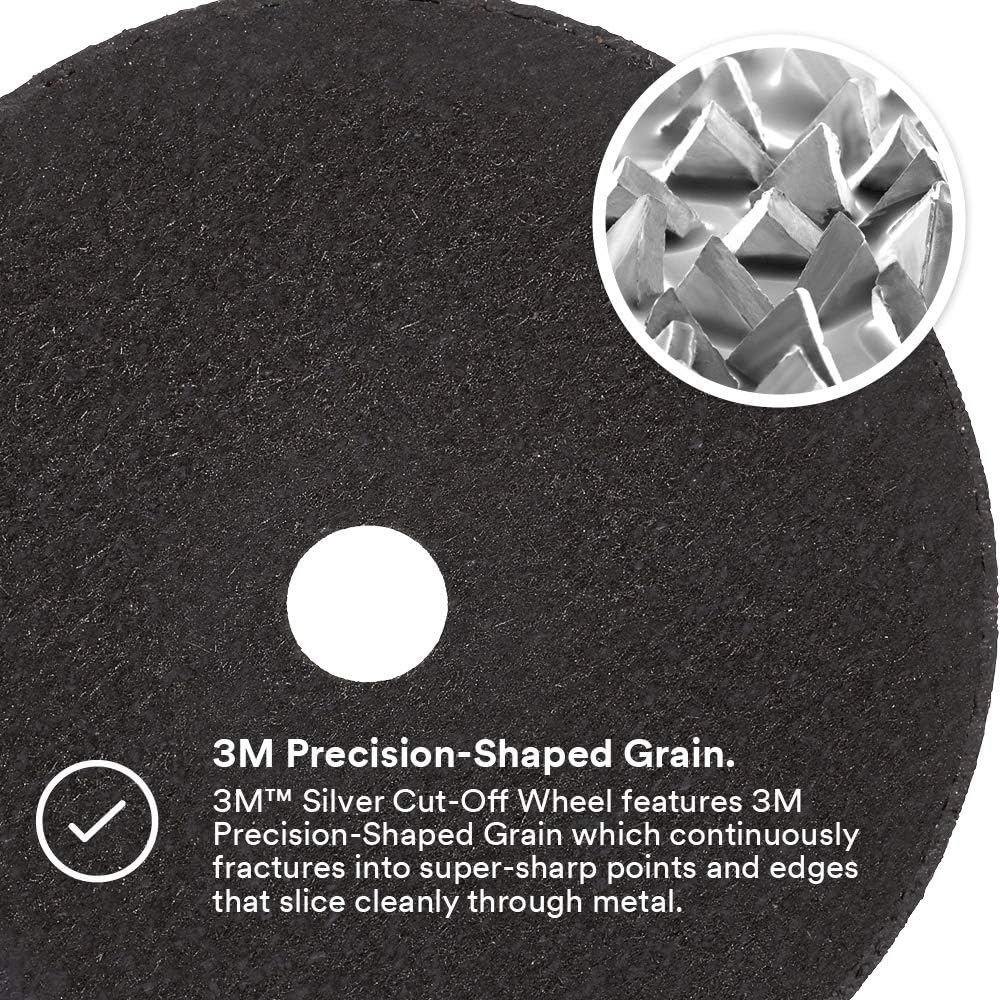 3M Silver Cut-Off Wheel, 87465, 36+, T1, 4.5 in x 0.045 in x 7/8 in