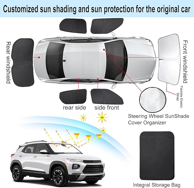 TINGLU Window Shades for Chevrolet Trailblazer 2021-2024 2025 Accessories Car...
